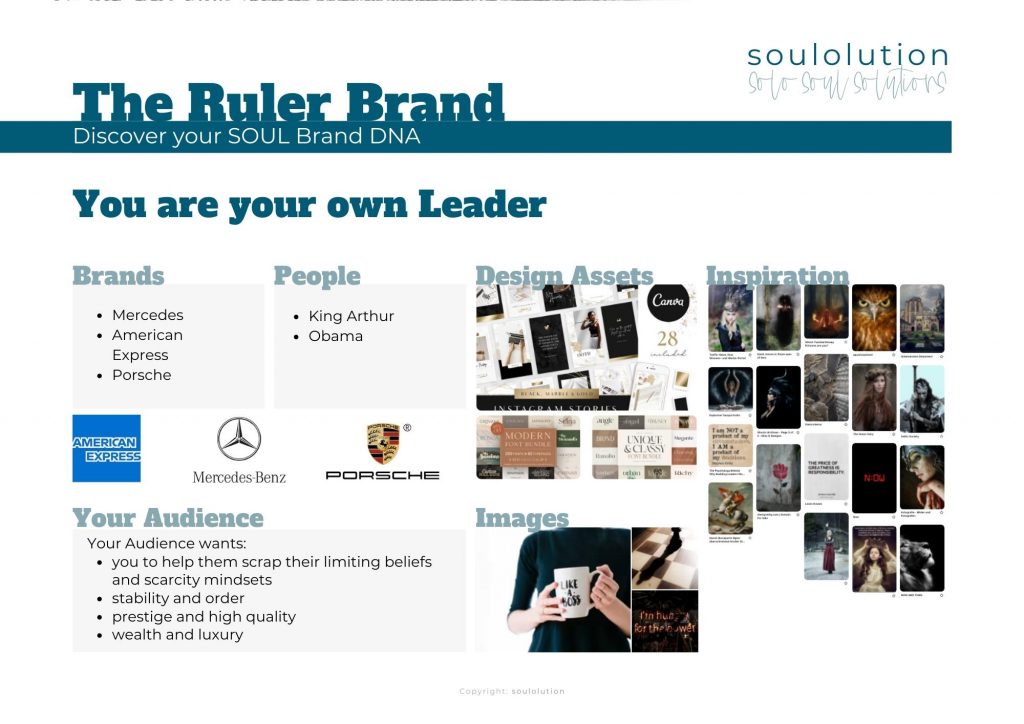 soulolution SOUL Brand Identity Ruler Archetype DNA